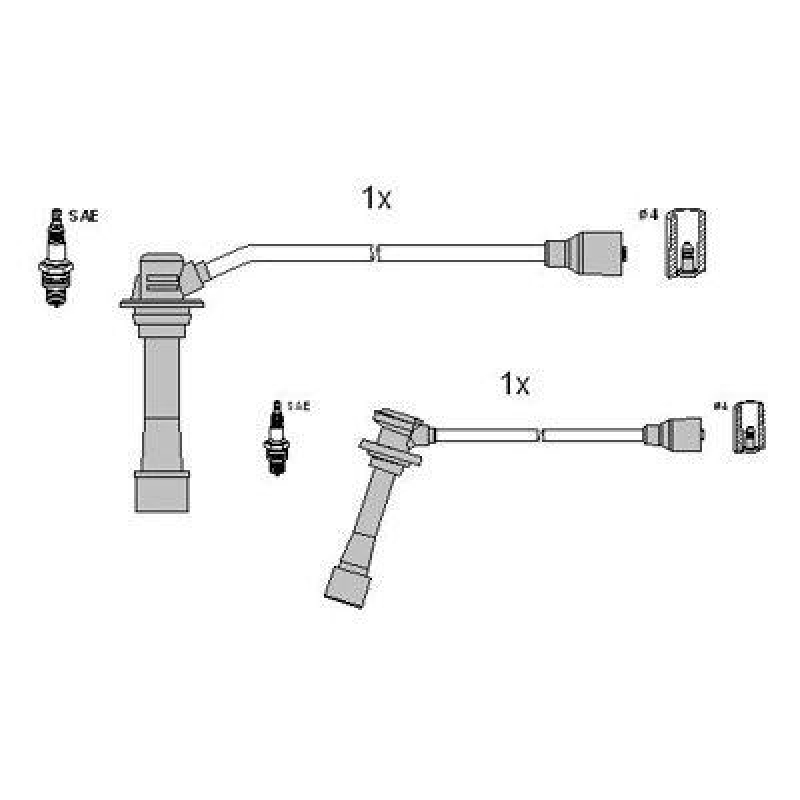 HITACHI 134123 Zündkabelsatz für KIA u.a.