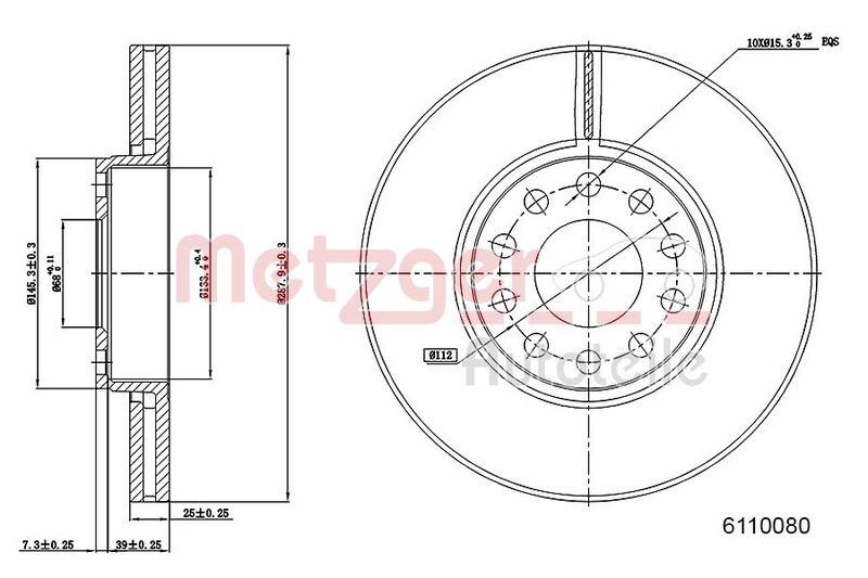 METZGER 6110080 Bremsscheibe Lack/Ks/Hc für SKODA/VW VA