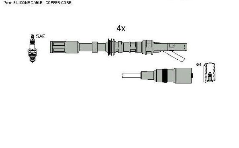 HITACHI 134134 Zündkabelsatz für AUDI u.a.