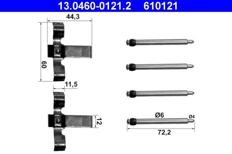 ATE 13.0460-0121.2 Belagsatz Zubehör