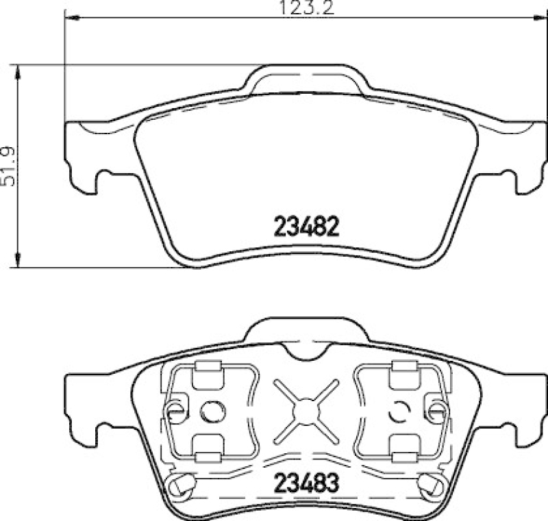 HELLA 8DB 355 009-121 Bremsbelagsatz Scheibenbremse