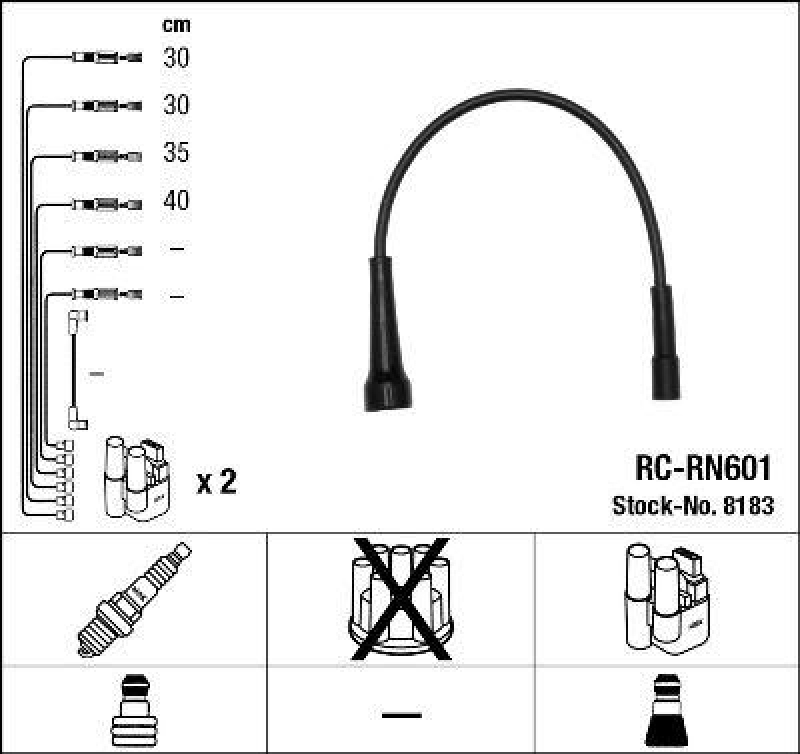 NGK 8183 Zündleitungssatz RC-RN601 |Zündkabel