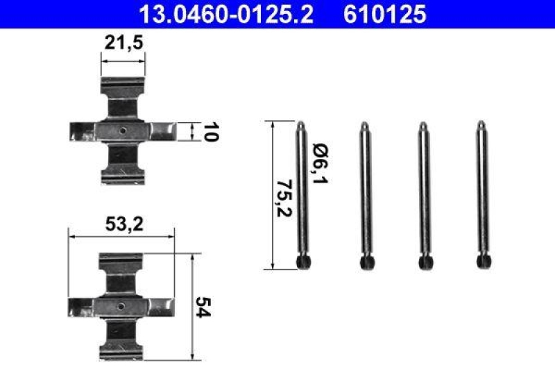 ATE 13.0460-0125.2 Belagsatz Zubehör