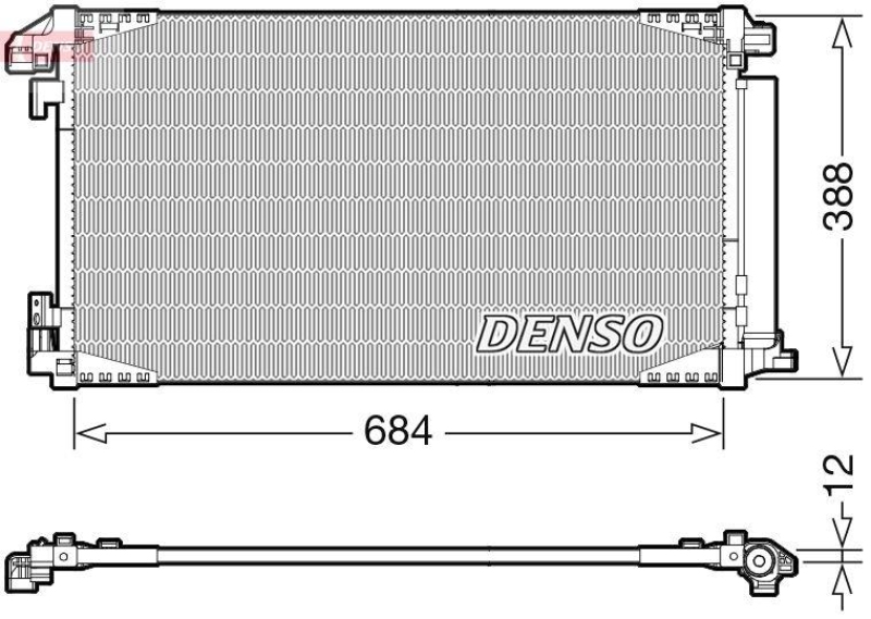 DENSO DCN50119 Kondensator A/C TOYOTA C-HR (_X1_) 1.2 (16-)