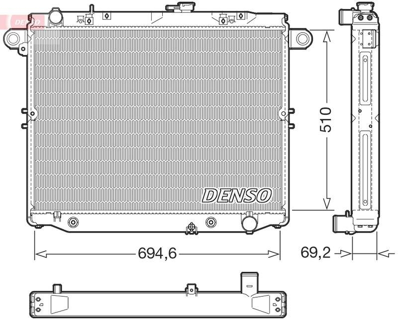 DENSO DRM50148 Kühler TOYOTA LAND CRUISER 100 (_J1_) 4.2 TD (98-07)