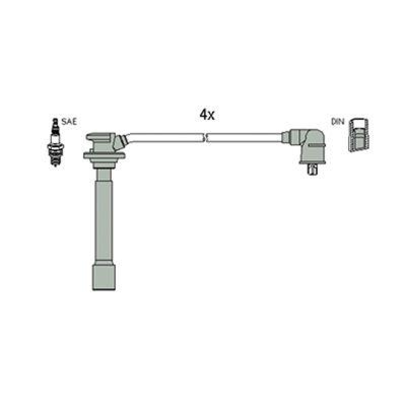 HITACHI 134114 Zündkabelsatz für KIA u.a.