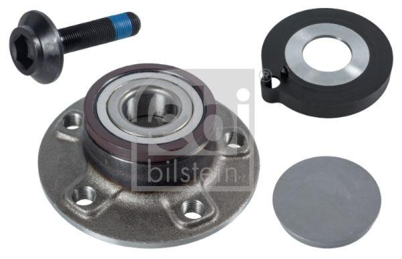 FEBI BILSTEIN 36650 Radlagersatz mit Radnabe, ABS-Impulsring und Anbaumaterial für VW-Audi