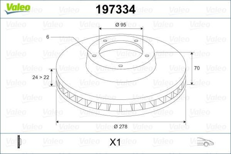 VALEO 197334 Bremsscheibe