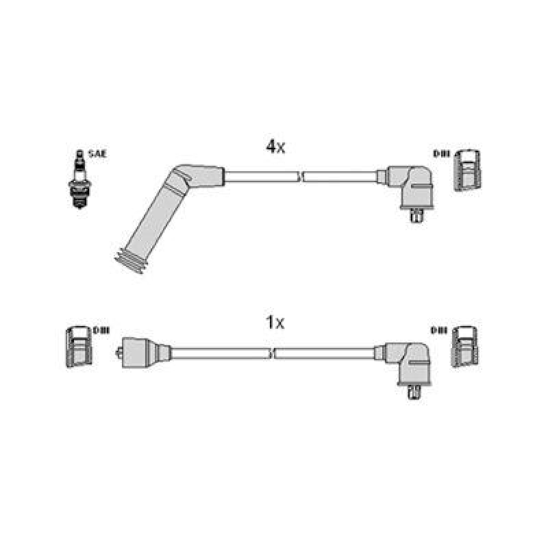 HITACHI 134116 Zündkabelsatz für HYUNDAI u.a.