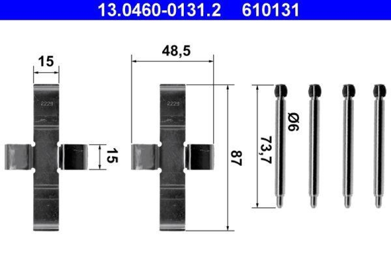 ATE 13.0460-0131.2 Belagsatz Zubehör