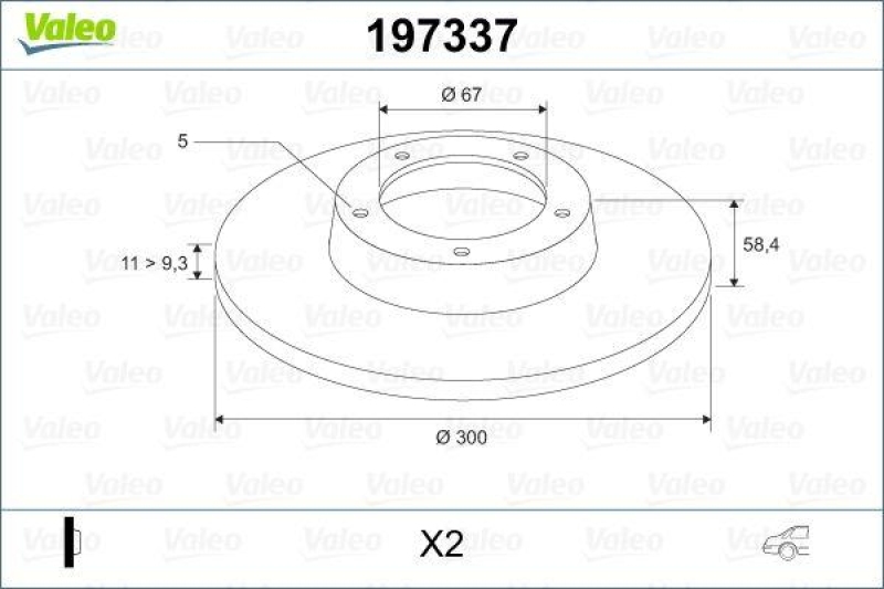 VALEO 197337 Bremsscheibe