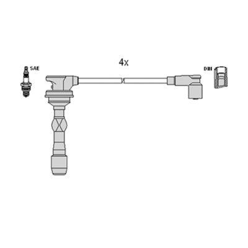 HITACHI 134118 Zündkabelsatz für HYUNDAI u.a.