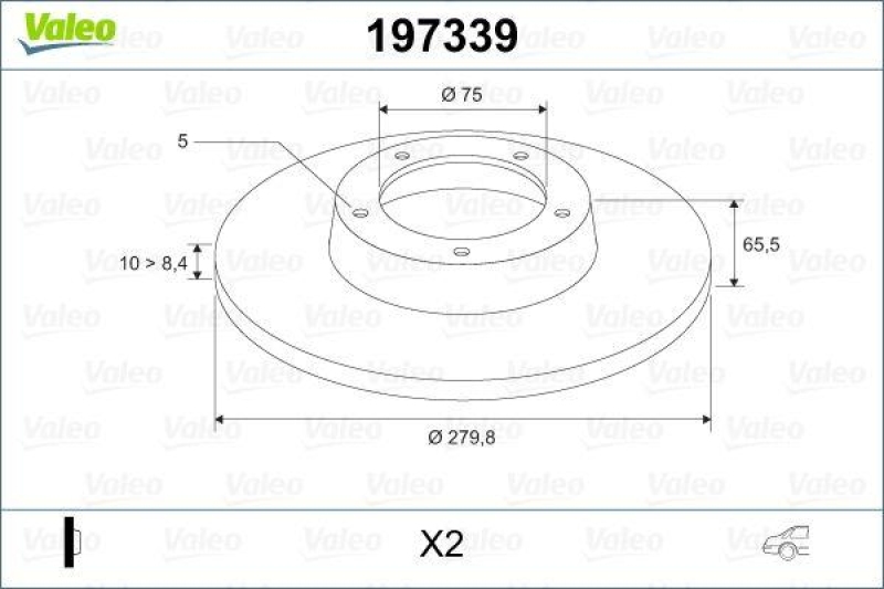 VALEO 197339 Bremsscheibe