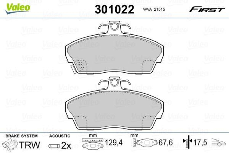 VALEO 301022 SBB-Satz FIRST