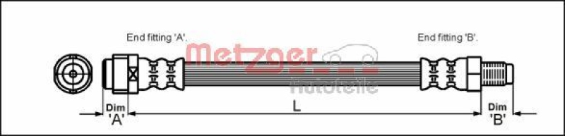 METZGER 4110581 Bremsschlauch für MB HA links/rechts