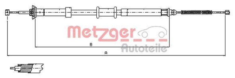 METZGER 12.0701 Seilzug, Feststellbremse für FIAT hinten rechts