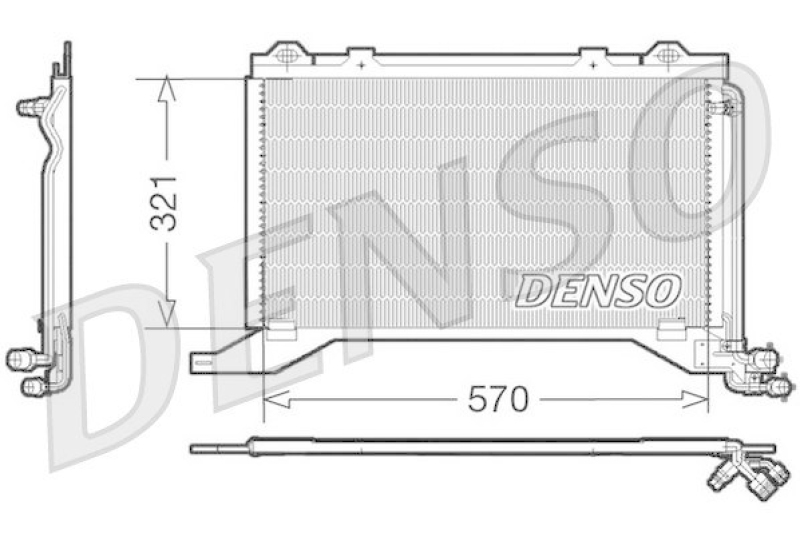 DENSO DCN17019 Kondensator A/C MERCEDES-BENZ E-CLASS Estate (S210) E 220 T CDI (210.206) (1999 - 2003)