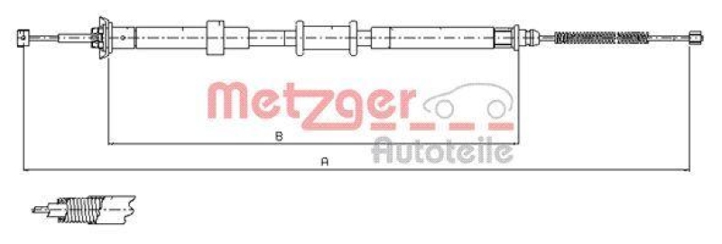 METZGER 12.0702 Seilzug, Feststellbremse für FIAT hinten links