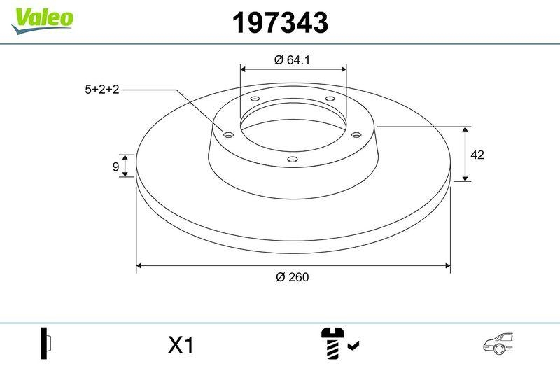 VALEO 197343 Bremsscheibe