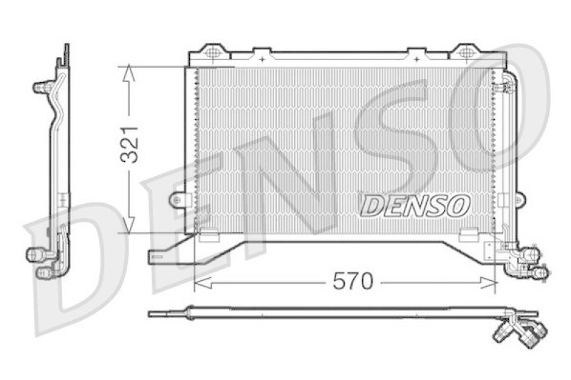 DENSO DCN17020 Kondensator A/C MERCEDES-BENZ E-CLASS Estate (S210) E 220 T CDI (210.206) (1999 - 2003)