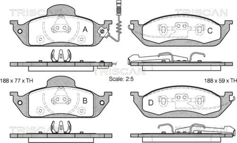 TRISCAN 8110 23028 Bremsbelag Vorne für Mercedes Serie M