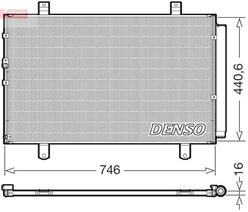 DENSO DCN50127 Kondensator A/C TOYOTA KLUGER / HIGHLANDER II 3.5 4WD (07-14)