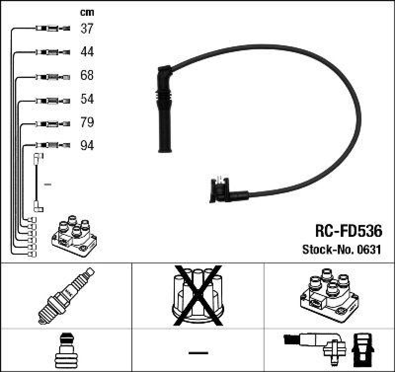 NGK 0631 Zündleitungssatz RC-FD536 |Zündkabel