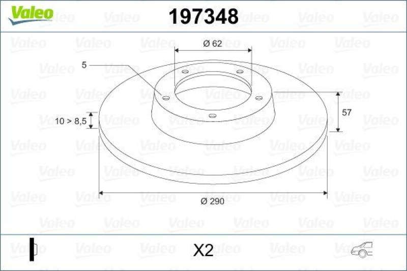 VALEO 197348 Bremsscheibe