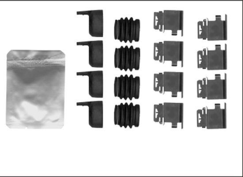 HELLA 8DZ 355 206-001 Zubehörsatz, Scheibenbremsbelag für RENAULT/OPEL/NISSAN