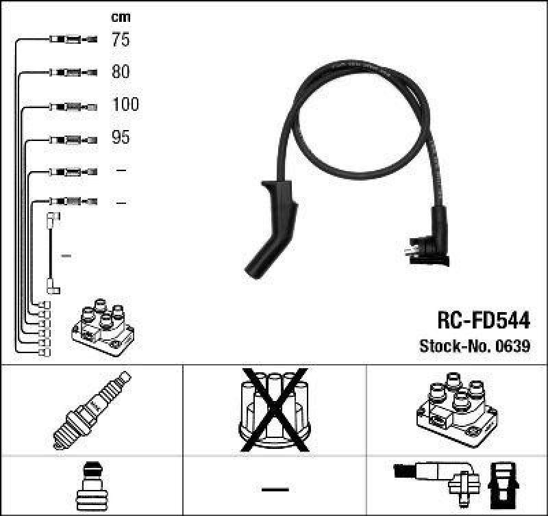 NGK 0639 Zündleitungssatz RC-FD544 |Zündkabel