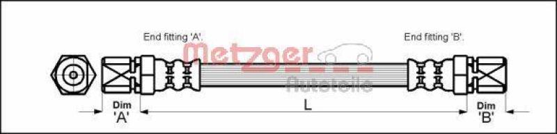 METZGER 4110601 Bremsschlauch für OPEL HA links/rechts