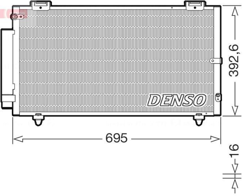 DENSO DCN50130 Kondensator A/C TOYOTA COROLLA (_E12_) 1.6 VVT-i (02-06)