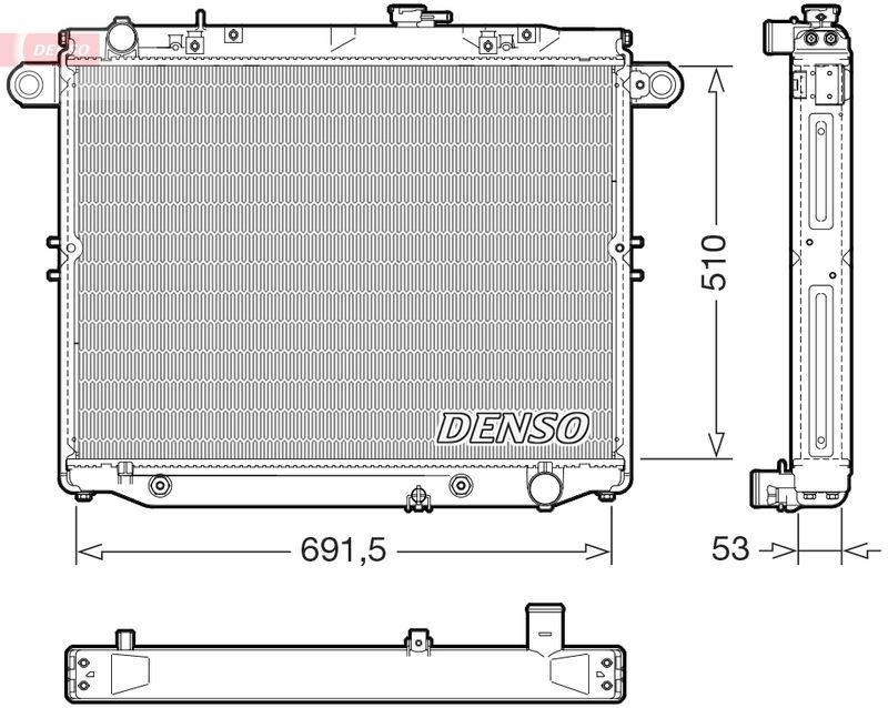 DENSO DRM51015 Kühler TOYOTA LAND CRUISER 100 (_J1_) 4.7 (98-07)