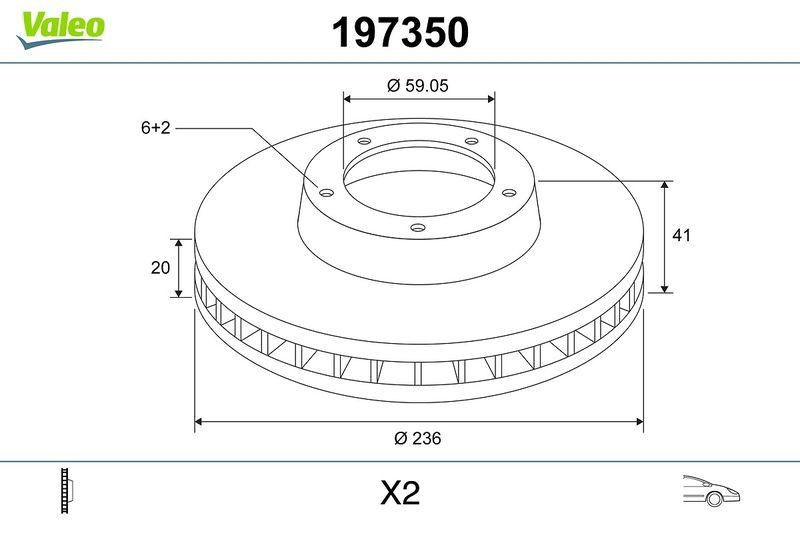 VALEO 197350 Bremsscheibe