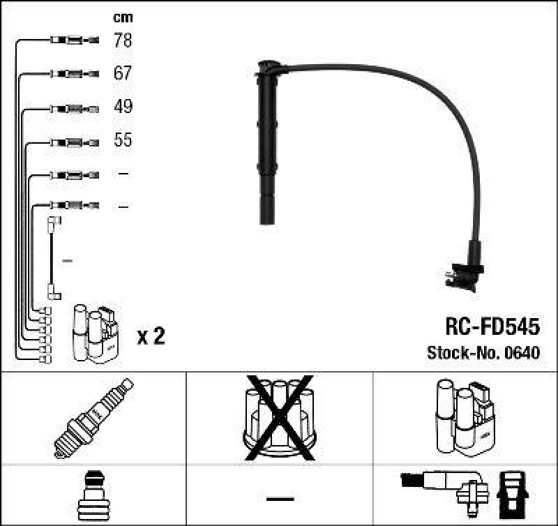 NGK 0640 Zündleitungssatz RC-FD545 |Zündkabel