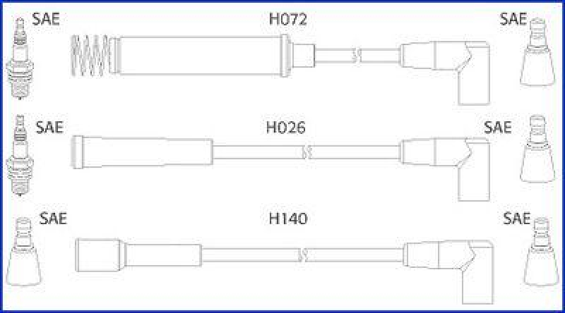 HITACHI 134202 Zündkabelsatz für OPEL u.a.