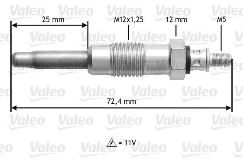 VALEO 345100 Glühkerze CITR XM, ZX, PEUG 205, C25