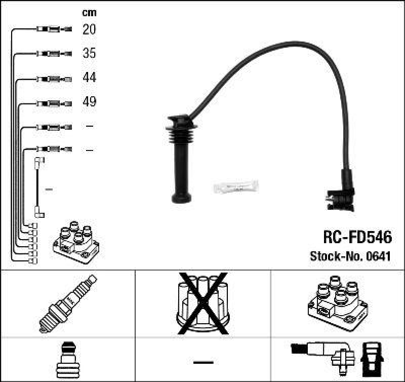 NGK 0641 Zündleitungssatz RC-FD546 |Zündkabel