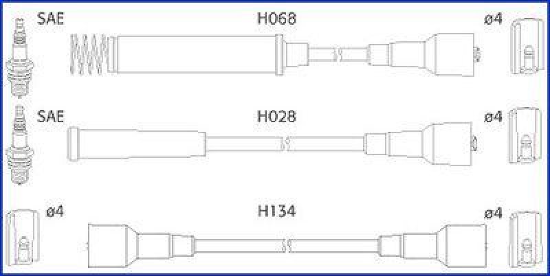 HITACHI 134203 Zündkabelsatz für OPEL u.a.