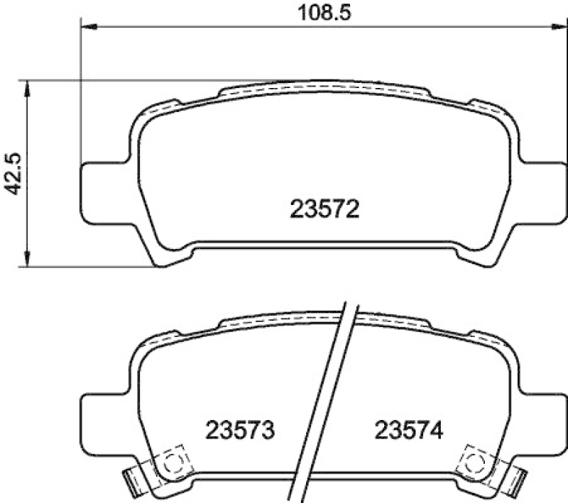 HELLA 8DB 355 009-401 Bremsbelagsatz, Scheibenbremsbelag für SUBARU