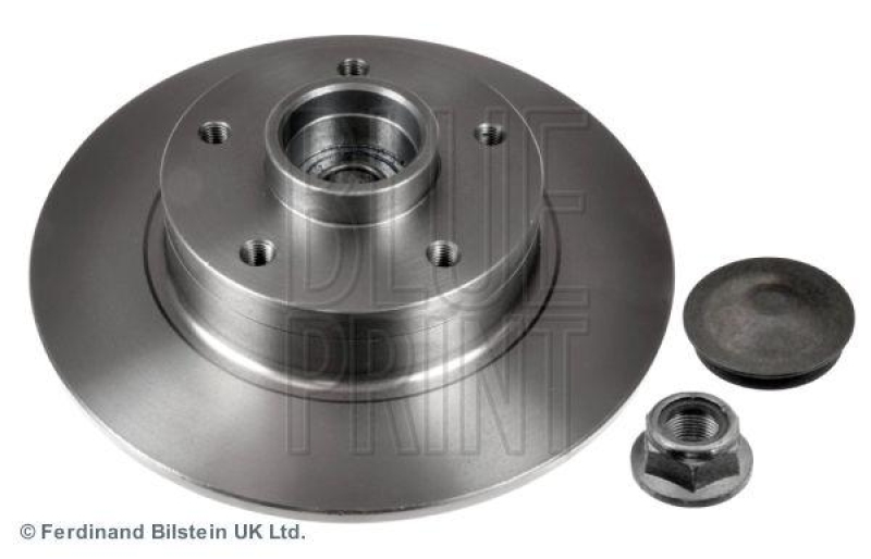 BLUE PRINT ADR164304 Bremsscheibe mit Radlager, ABS-Impulsring, Achsmutter und Schutzkappe f&uuml;r Renault