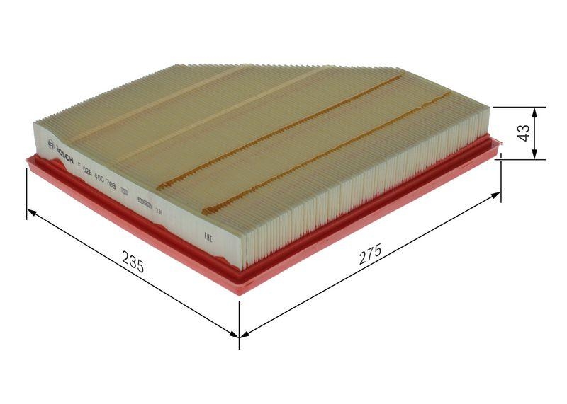 Bosch F 026 400 709 Luftfiltereinsatz S0709