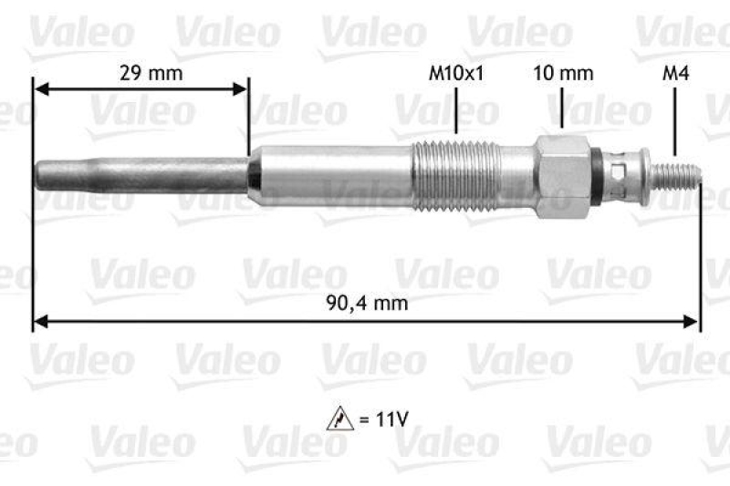 VALEO 345102 Glühkerze PEUG 206,CITR Xsara,Saxo