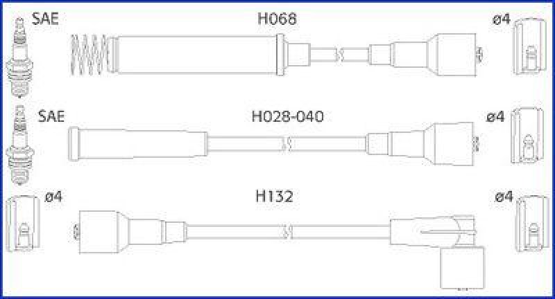 HITACHI 134214 Zündkabelsatz für OPEL u.a.