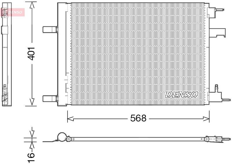 DENSO DCN20008 Kondensator A/C VAUXHALL ASTRA GTC Mk VI (J) 1.6 (2011 - )