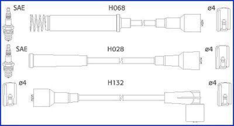 HITACHI 134217 Zündkabelsatz für OPEL u.a.