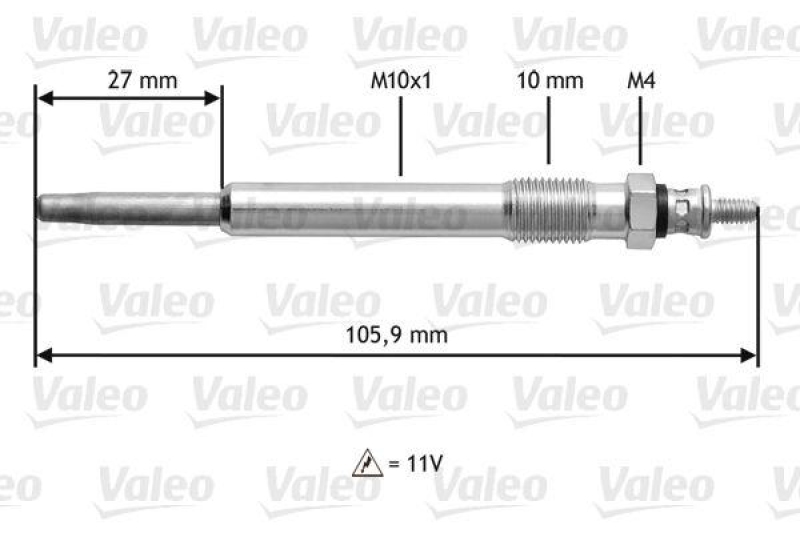 VALEO 345103 Glühkerze CITR Berlingo, C5