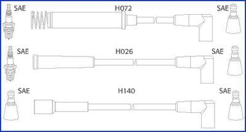 HITACHI 134225 Zündkabelsatz für OPEL u.a.