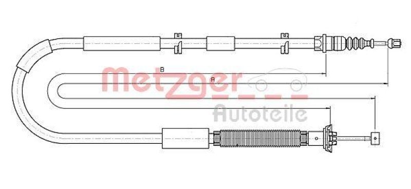 METZGER 12.0723 Seilzug, Feststellbremse für FIAT hinten links