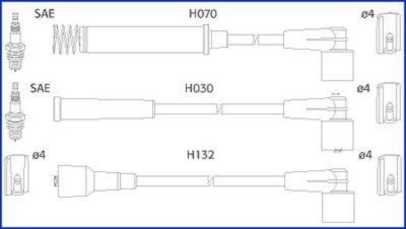 HITACHI 134226 Zündkabelsatz für OPEL u.a.